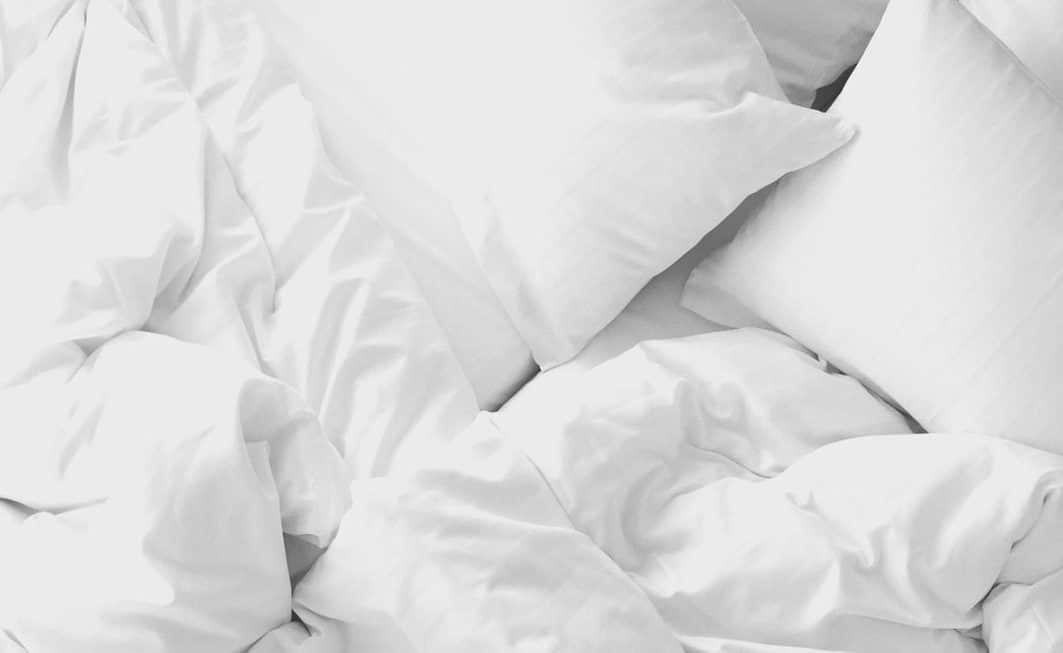 White sheets and pillow