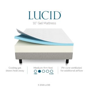 Lucid 10 inch memory foam mattress