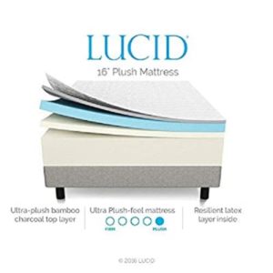 LUCID Plush Gel Memory Foam And Latex Mattress